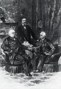 Conferência entre Otto von Bismarck (1815-1898) e Francesco Crispi (1819-1901) em Friedrichsruhe, outubro de 1887, Alemanha de William Walcutt