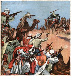 Convoi colonial dans le Maghreb. Comboio colonial francês no Magrebe. de Ferdinand Georg Waldmuller