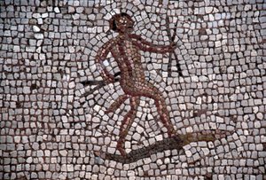 Bailarina, mosaico no antigo porto de Kos, ilha de Kos, Grécia, civilização romana (foto)