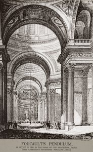 Demonstração do pêndulo de Foucault no Pantheon, Paris, França de Frederick (attr. to) Barnard