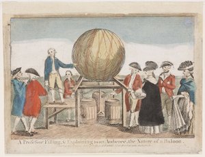 Demonstração de balonismo, c 1784 de Frederick (attr. to) Barnard