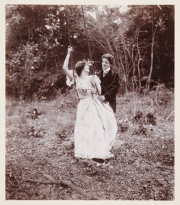 Retrato eduardiano, casal com um baloiço de John Pardon