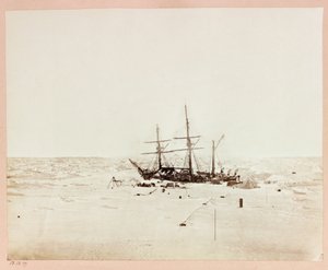 Expedição Ártica (1875-1876) pelo Capitão George Nares (1831-1915): Praia Floeberg, Alerta nos Bairros de Inverno de Frederick (attr. to) Barnard