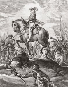 Fernando da Áustria liderando tropas sobre os Alpes, julho de 1634 de . .