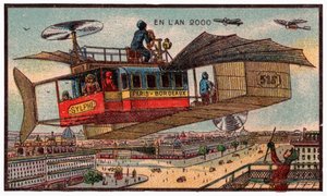 Ônibus voador em Paris, c.1910 de . .