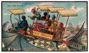Ônibus voador em Paris, c.1910 de . .