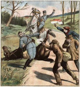 Gendarmes attaques. Gendarmes atacados. de Ferdinand Georg Waldmuller