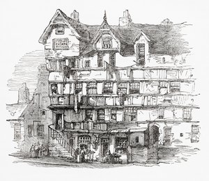 Casas na High Street, Edimburgo, Escócia de . .