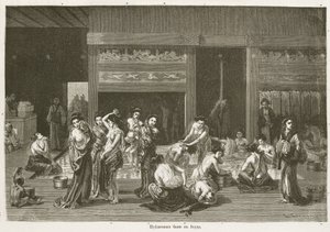 Higiene Mulheres lavando em banheiros públicos, Edo de John Pardon