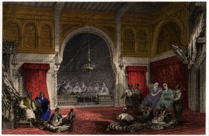 Interior na Argélia, por volta de 1840 (gravura) de . .