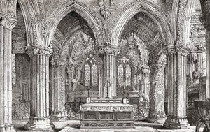 Interior da Capela Rosslyn, Roslin, Midlothian, Escócia. de . .