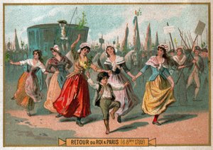 Journee du 6 Octobre. Marcha das Mulheres em Versalhes. de Ferdinand Georg Waldmuller