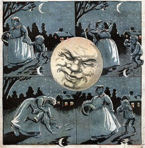 A lua em uma poça. Lua em uma poça. de Ferdinand Georg Waldmuller