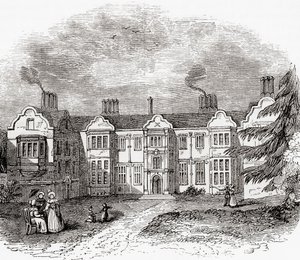 Ladye Place, Hurley, Berkshire, Inglaterra, vista aqui no início do século XIX. de . .