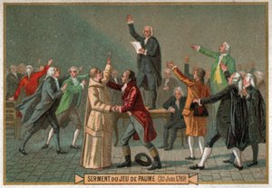 O Juramento Jeu de Paume. Juramento do Tribunal de Ténis. de Ferdinand Georg Waldmuller