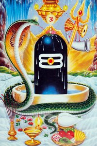 Lingam está representando o falo do deus hindu Shiva.