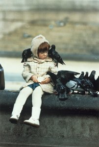 Menina com pombos de Frederick (attr. to) Barnard