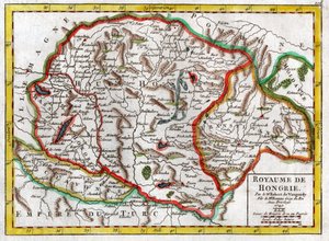 Mapa da Hungria 1749 de . .