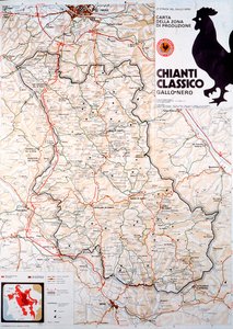 Mapa da área do Chianti classico.