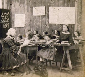Aula de matemática, c.1890 (foto) de Frederick (attr. to) Barnard