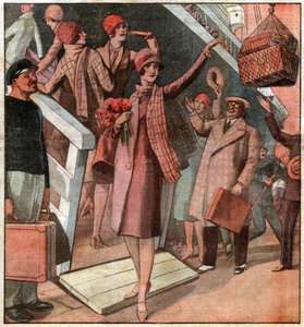 Miss France en 1928. Menina França em 1928. de Ferdinand Georg Waldmuller