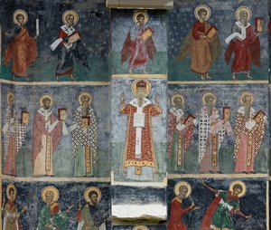 Mosteiro (manastirea Sucevita). A Igreja. Exterior. O coro. Parte sul. de . .
