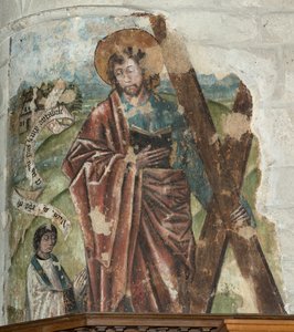 Igreja Matriz (Igreja Paroquial de Nossa Senhora). Interior. O coro. Pintura de parede. de . .