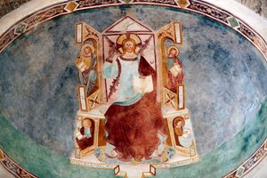 Basílica Patriarcal de Aquileia. Jesus e os 4 evangelistas. Fresco. Itália. de . .