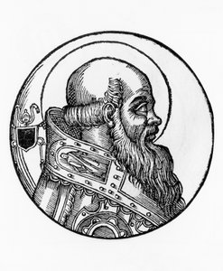 Retrato de Bonifácio III (falecido em 607), 66º Papa da Igreja Católica de 607, gravura