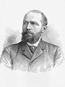 Retrato de Emil von Behring (1854-1917), fisiologista e bacteriólogo alemão, Prémio Nobel da Química em 1901, gravura