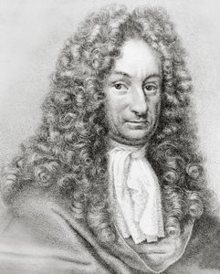 Retrato de Gottfried Wilhelm von Leibniz (1646-1716), matemático, filósofo e cientista alemão, gravura