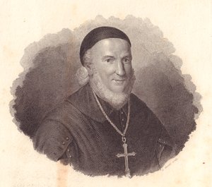Retrato do Bispo italiano Adeodato Turchi (1724-1803), gravura em cobre de Guzzi de pintura de Francesco Vicira de William Walcutt