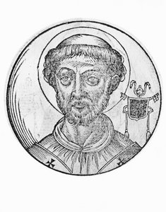Retrato de Santo Anastasius I (Anastasio de Massimi, falecido em 401), 39º Papa da Igreja Católica de 399, gravura