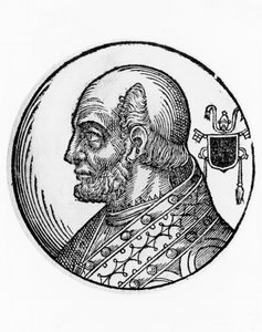 Retrato de Teodoro I (falecido em 649), 73º Papa da Igreja Católica de 642, gravura de William Walcutt