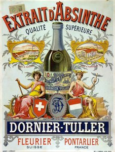Publicidade para o absinto DOrnier Tuller, cromolitografia 1890 de Frederick (attr. to) Barnard