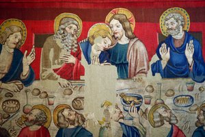 Museu São Marcos. Tapeçaria em lã com episódios da Paixão de Cristo. A última Ceia. de . .