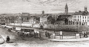 Shandon by the River Lee, County Cork, Irlanda no final do século XIX, do Nosso Próprio País, publicado em 1898 de Ferdinand Georg Waldmuller