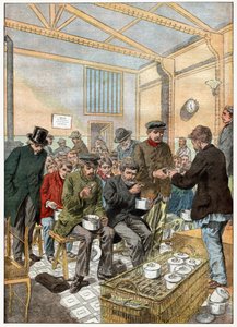 Cozinha de sopa para vagabundos em Paris de . .