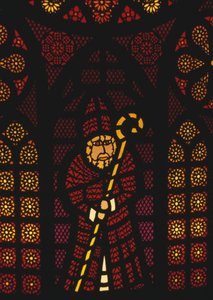 São Nicolau, vitral na igreja de Kusnacht, Cantão de Zurique, Suíça de William Walcutt