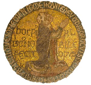 O monge Alberic (Saint Aubry de Citeaux, falecido em 1109) em oração - Basílica de Saint-Denis (Saint Denis) - França, Ile-de-France, Seine-Saint-Denis de . .