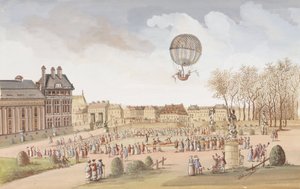 A primeira subida em um balão de hidrogênio de Frederick (attr. to) Barnard