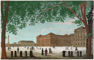 A residência de Wurzburg, castelo dos príncipes Eveques en Bavarie. cerca de 1850 (Gravura) de . .