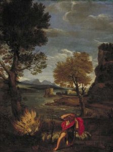 Paisagem com Moisés e o arbusto em chamas de Domenichino