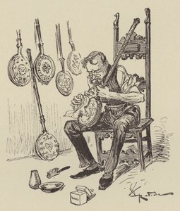 Panelas de cama de after Albert Robida