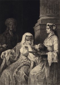Herodias e a cabeça de João Batista de after Albert Robida