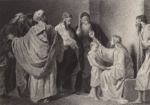 Jesus e uma criança de after Albert Robida