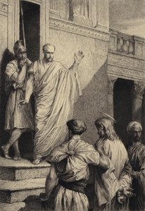 Jesus antes de Pilatos de after Albert Robida