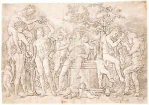 Canal traseiro no barril de vinho de after Andrea Mantegna