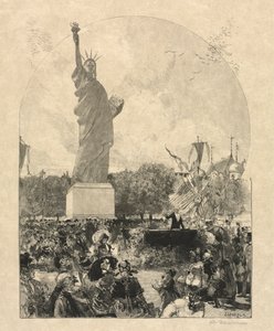A liberdade iluminando o mundo, oferecida à cidade de Paris pelos americanos de after Auguste Louis Lepère