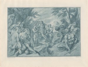O concurso musical entre Apollo e Pan de after Bartholomaeus Spranger Andrea Scacciati